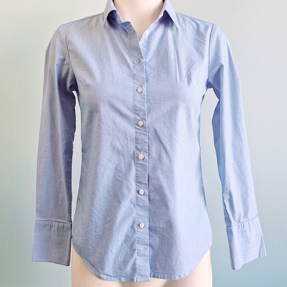 🅱️🅾️G🅾️ Banana Republic Riley Shirt in blue fine stripes - Picture 1 of 10